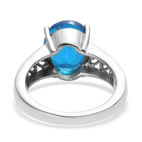 Caribbean Quartz Solitaire Ring in Stainless Steel 3.60 ctw - Picture 5 of 6